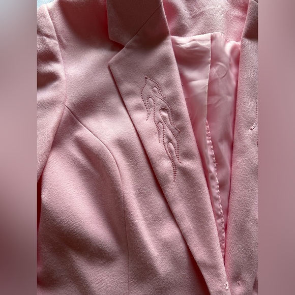 Custom chain stitch flame blazer jacket !!!! Sick - Picture 6 of 6